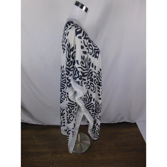 Black White Boho Tribal Kimono Tassel Pompom OS - Picture 9 of 11
